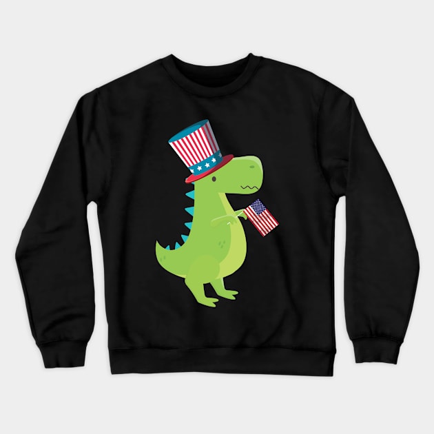 4th of July USA T-rex Crewneck Sweatshirt by othmane4